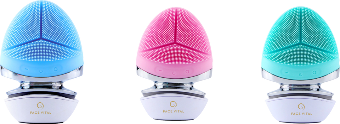 FACE VITAL EMS فرشاة وجه سيليكون بتيار صغير مع وظيفة الحرارة