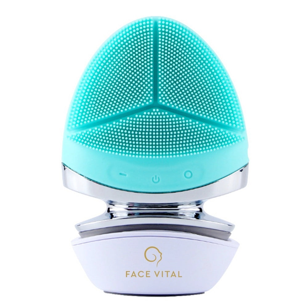 FACE VITAL EMS فرشاة وجه سيليكون بتيار صغير مع وظيفة الحرارة