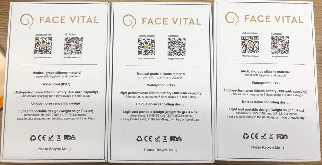 FACE VITAL EMS فرشاة وجه سيليكون بتيار صغير مع وظيفة الحرارة