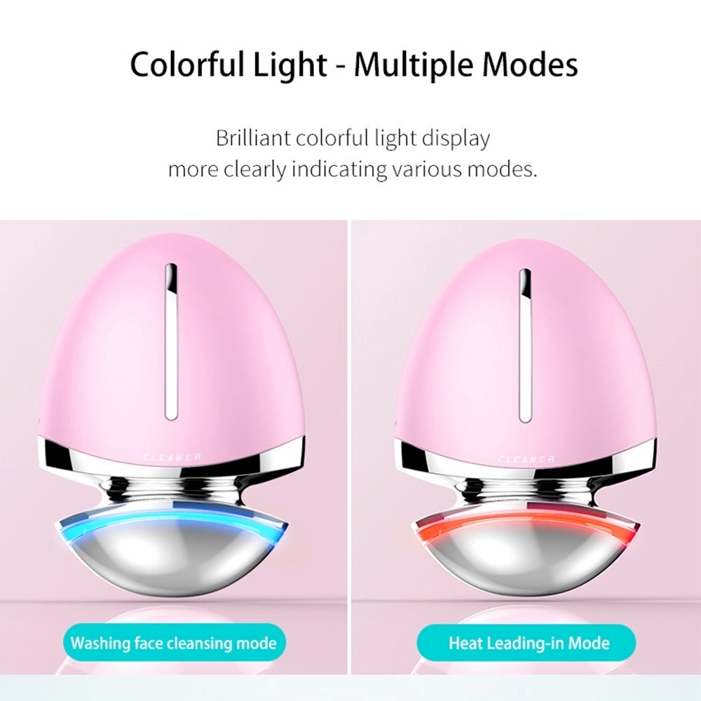 FACE VITAL EMS فرشاة وجه سيليكون بتيار صغير مع وظيفة الحرارة