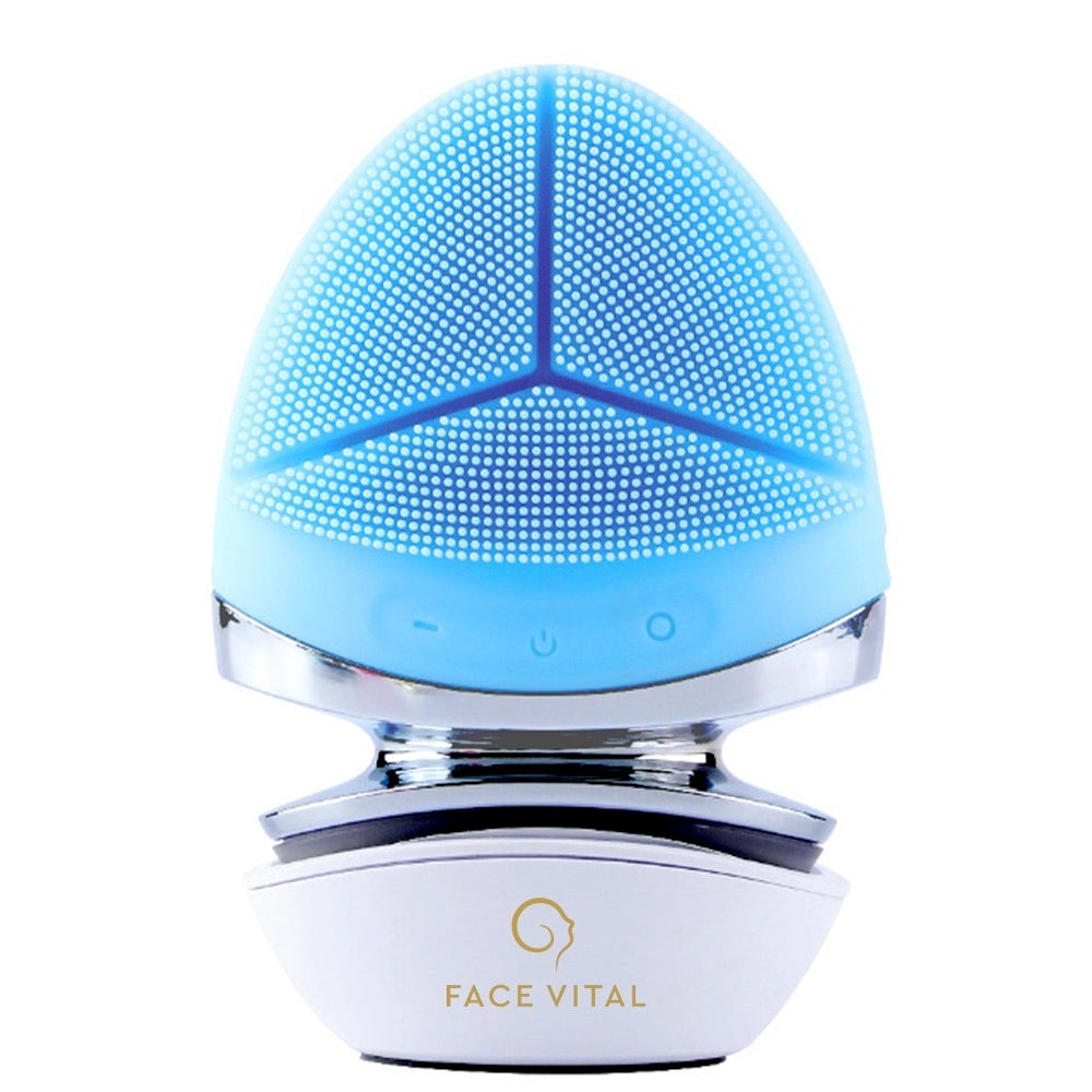 FACE VITAL EMS فرشاة وجه سيليكون بتيار صغير مع وظيفة الحرارة